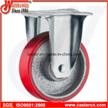 5 Inch Medium Duty Fixed Cast Iron PU Caster